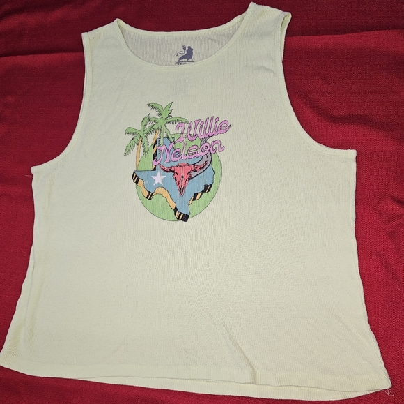 Zion Rootswear Tops - Zion Rootswear- Willie Nelson  Light green tank‎ top XXL Women's